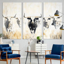 Texas Longhorn Wall Art Canvas Print – Rustic Western Bull