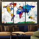 World Map Canvas Print – Detailed Map of the World Wall Art