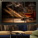 Whiskey and Cigar Wall Art Canvas Print by MyGreatCanvas | Canvas Wall Art Prints | Photo Prints & Wall Decor
