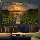 Lake and Flower Wall Art Canvas Print