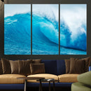 Big Ocean Surfing Wave Wall Art Canvas Print
