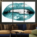 Blue Lips Wall Art Canvas Print