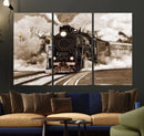 Black Steam Train Canvas Wall Art Print Steam Locomotive Art