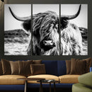Highland Cow Wall Art – Black and White Framed Farmhouse by MyGreatCanvas | Canvas Wall Art Prints | Photo Prints & Wall Decor