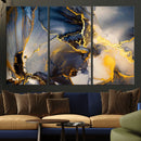 Large Abstract Wall Art Print -  Gold and Blue Abstract