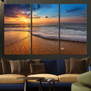 Sunset and Beach at Night Wall Art Canvas Print