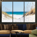 Serene Coastal Dune Path with Ocean View, 3-Panel Beach