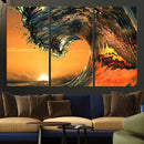Surf Wave Sunset Canvas Wall Art Print, 3-Panel Ocean by MyGreatCanvas | Canvas Wall Art Prints | Photo Prints & Wall Decor