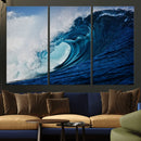 Ocean Wave at Sunset Canvas Art, Large Wall Print of Vibrant