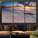 Sea Ocean Sunset Beach Wall Art Canvas Print