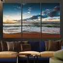 Ocean Beach Wall Art Canvas Print Sunset Artwork Print
