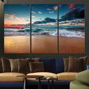 Sunset Ocean Beach Wall Art – Giclee Canvas Print, Coastal