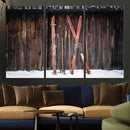 Vintage Ski Gear Canvas Print, Vintage Ski Gear Against