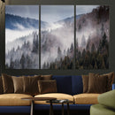 Beautiful Rising Fog in Winter Mountain Landscape- Framed