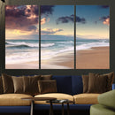 Cloudy Weather Beach Sunset Canvas Print | Sunrise Wall Art