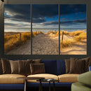 Ocean Beach Dark Clouds Wall Art Canvas Print
