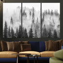 Forest Wall Art Print | Foggy Pine Forest Canvas Wall Art -