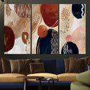 Boho Wall Art Canvas Print Set Mid-Century Prints Bohemian