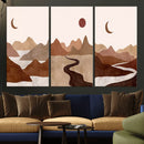 Boho Wall Art Canvas Print Set Mid-Century Prints Bohemian