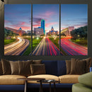 Dallas City Lights Large Wall Art Dallas Cityscape Canvas