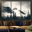 Large Foggy Mountain Forest Wall Art Canvas Print | Misty