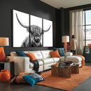 Scottish Highland Cow Cattle Art Print Wall Art Canvas Print