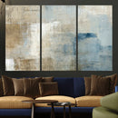 Abstract Blue and Beige Wall Art, Modern Minimalist Canvas