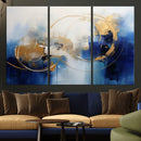 Navy Blue Abstract Wall Art Canvas Print