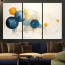 Geometric Blue Orange Abstract Wall Art Canvas, Geometric