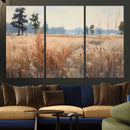Golden Fields Canvas Wall Art Print – Serene Landscape of