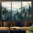 Serenity Forest Wall Art Canvas | Foggy Mountain Landscape