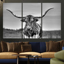Texas Longhorn Cow Wall Art, Texas Longhorn Canvas, Cattle