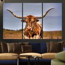 Texas Longhorn Wall Art Print, Framed Longhorn Cow Wall Art