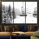 Ski Wall Art - Ski Lift Wall Art Canvas Print Snow Covered by MyGreatCanvas | Canvas Wall Art Prints | Photo Prints & Wall Decor