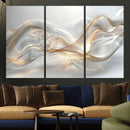 Abstract art Grey and Gold Lines Wall Art