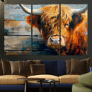 Highland Cow Abstract Canvas Wall Art – Bold Farmhouse