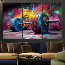 Abstract Graffiti Barbell Canvas Wall Art – Urban Fitness by MyGreatCanvas | Canvas Wall Art Prints | Photo Prints & Wall Decor