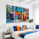Fitness Gym Barbell Graffiti Wall Art Canvas Print
