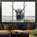 Highland Cow Canvas Wall Art – Majestic Beauty in Black and by MyGreatCanvas | Canvas Wall Art Prints | Photo Prints & Wall Decor