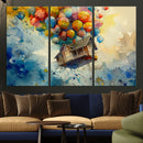 UP-Inspired Floating House with Balloons Canvas Art –