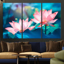 Pink Lotus Flower Canvas Wall Art | Vibrant Floral Wall