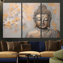Abstract Buddha Statue Wall Art Canvas Print - Modern