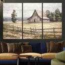 Rustic Farmhouse Barn Wall Art | 3-Panel Framed Gallery Wrap by MyGreatCanvas | Canvas Wall Art Prints | Photo Prints & Wall Decor