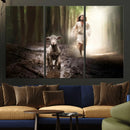Jesus Canvas Wall Art - Jesus Running After Lost Lamb,