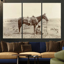 Cowboy Wall Art - Western Horse Canvas Print - Vintage