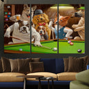 Dogs Playing Pool Canvas Wall Art Funny Gifts Dog Print