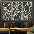 Modern Botanical Wall Art - Floral Black and White Canvas