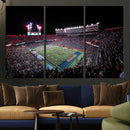 Ben Hill Griffin Stadium Night Game Triple Canvas Wall Art -