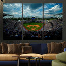 3-Panel Kauffman Stadium Wall Art Print | Large Kansas City