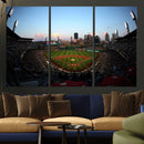 PNC Park Evening Game Triple Canvas Wall Art - Pittsburgh